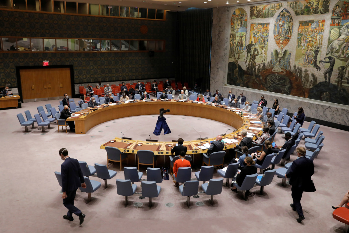 مجلس الأمن يجتمع بمقر الأمم المتحدة بشأن الموقف في أفغانستان، مدينة نيويورك، الولايات المتحدة الأمريكية، 16 أغسطس 2021. رويترز، أندرو كيلي.