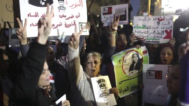 Women chant slogans as they participate in a protest against sexual harassment, central Cairo, 12 February 2013. Reuters/Asmaa Waguih.