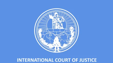شعار المحكمة الدولية للعدل (ICJ).
