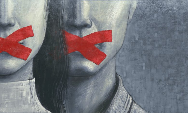 Illustration of censored freedom of expression, 15 November, 2022. Souce: Jorm Sangsorn via Shutterstock.