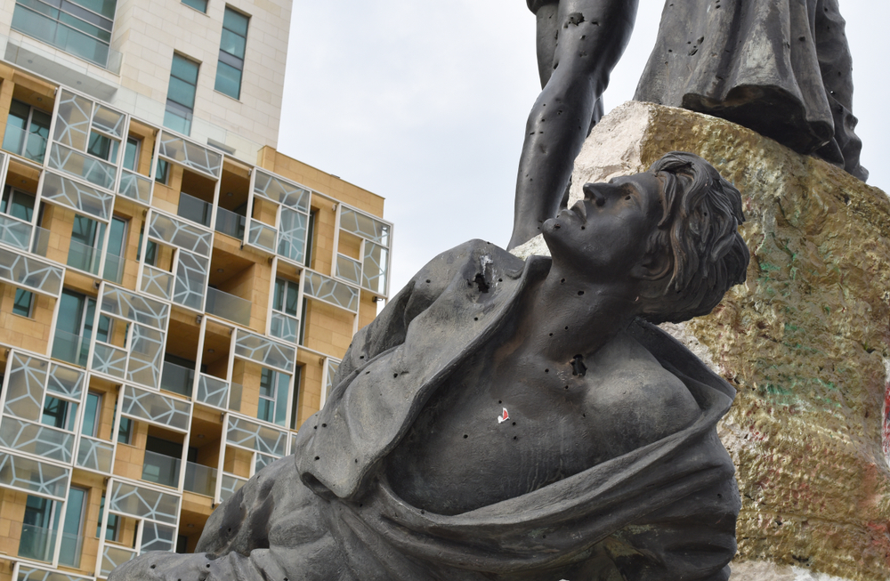 An image of the Martyrs’ Square statue in Beirut (inaugurated in 1960), commemorating those executed by Ottoman authorities in May 1916, 21 January 2020. Source: Stéphanie Crocq via Shutterstock.
