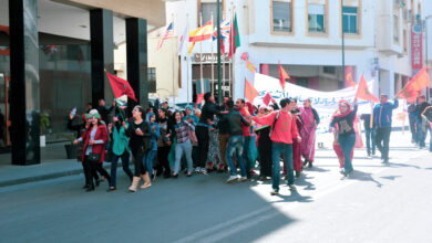 An image of Moroccan youth protesting in Rabat while carrying Moroccan flags, 7 December 2019. Source: Africa Stock via Shutterstock.